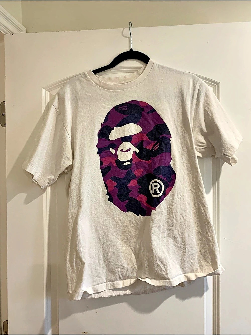 A Bathing Ape BAPE Color Camo Big Ape Head Tee White & Purple